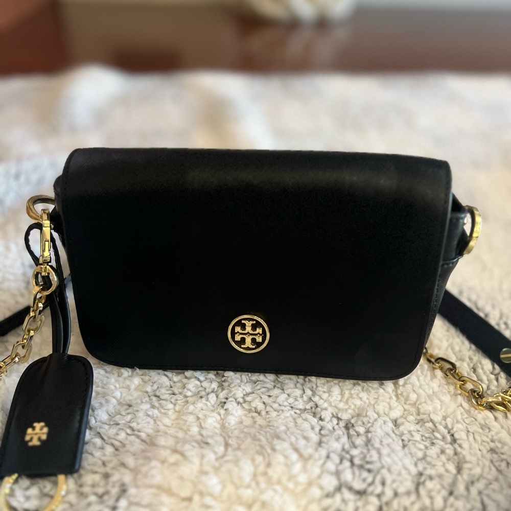 Tory Burch Black and Gold Crossbody Bag like a new